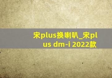 宋plus换喇叭_宋plus dm-i 2022款